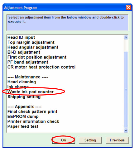 EPSON TX100 TX101 TX105 TX110 TX115 adjustment program